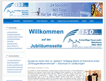Tablet Screenshot of 150jahre.feuerwehr-weinheim.de
